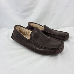 Ugg Australia Ascot China Tea Brown Leather 5379 Men's Warm Shoes size 9